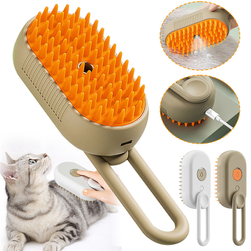 Self-cleaning pet massage brush for cats and dogs with sensitive skin